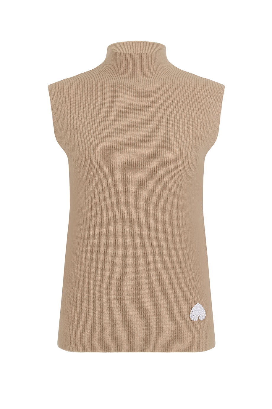 Топ вязаный с воротником-стойкой