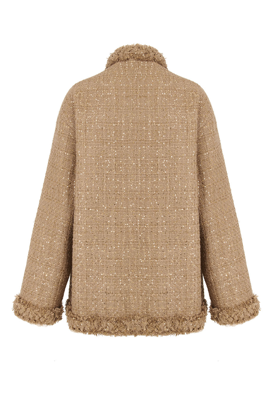 Пальто твидовое на норковом мехе