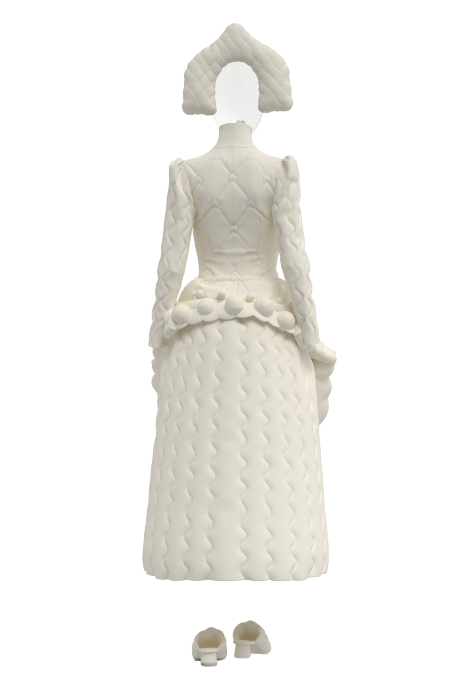 Платье с фартуком 3D