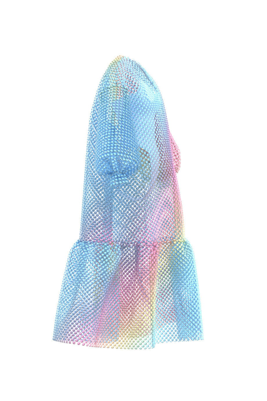 Платье-макси летняя радуга 3D