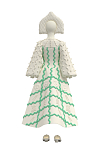 Платье с зеленым зигзагом 3D