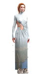 Платье-макси с принтом Байкала